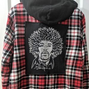 Jimi Hendrix Upcycled Flannel Shirt
